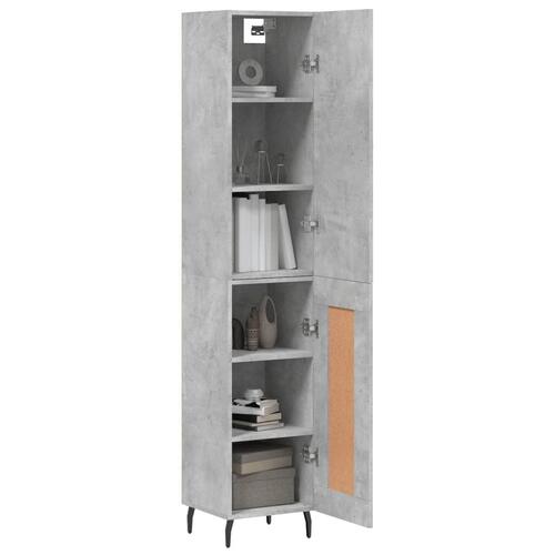 Skab 34,5x34x180 cm konstrueret træ betongrå