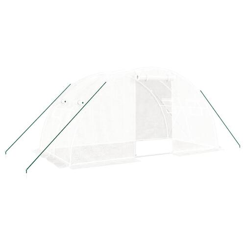 Drivhus med stålstel 8 m² 4x2x2 m hvid