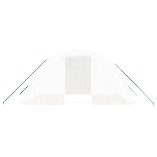 Drivhus med stålstel 8 m² 4x2x2 m hvid