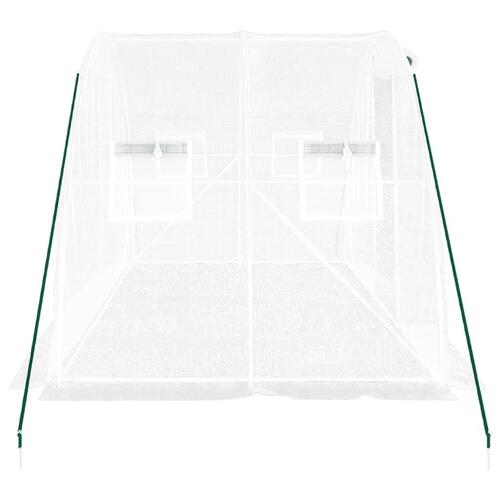 Drivhus med stålstel 8 m² 4x2x2 m hvid
