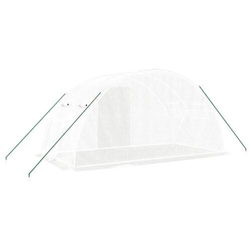 Drivhus med stålstel 8 m² 4x2x2 m hvid
