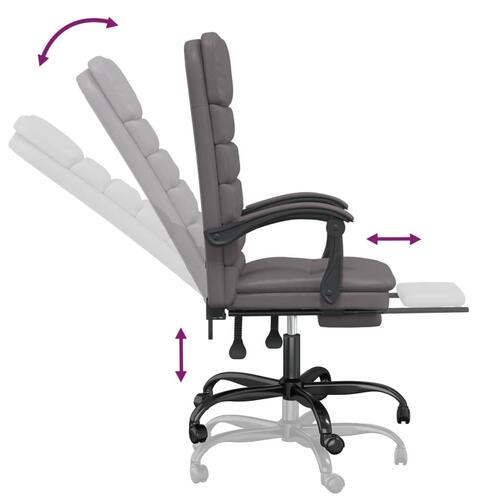 Kontorstol med massagefunktion kunstlæder grå
