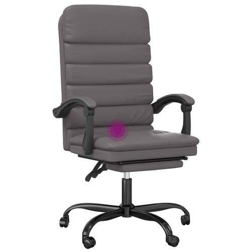 Kontorstol med massagefunktion kunstlæder grå