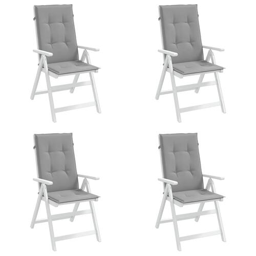 Stolehynder m. høj ryg 4 stk. 120x50x3 cm stof grå