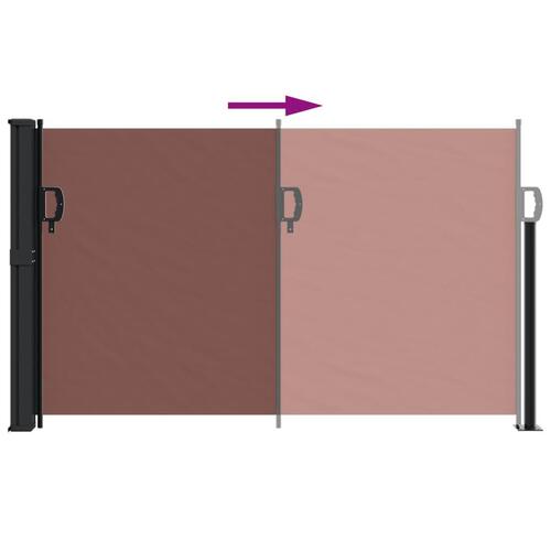 Sidemarkise 120x500 cm sammenrullelig brun