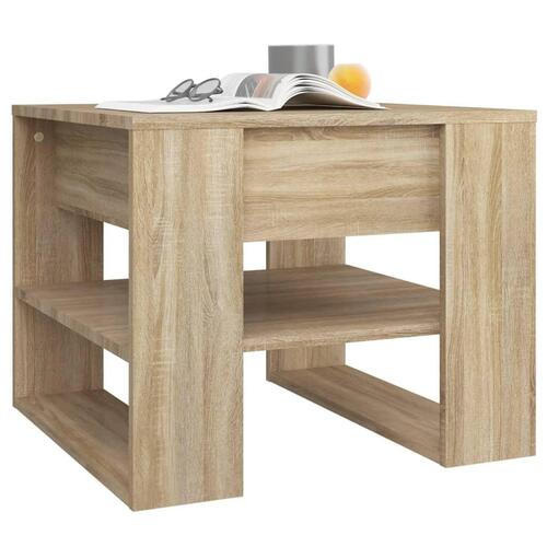 Sofabord 55,5x55x45 cm konstrueret træ sonoma-eg