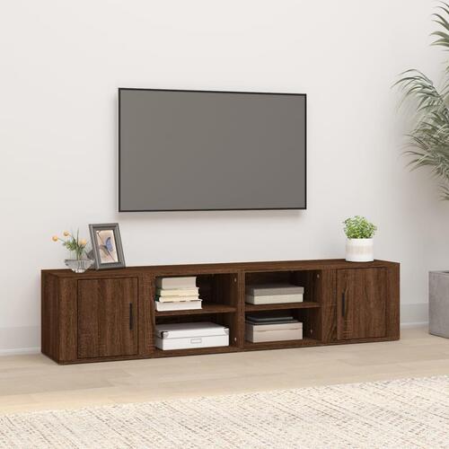 Tv-skabe 2 stk. 80x31,5x36 cm konstrueret træ brun egetræsfarve