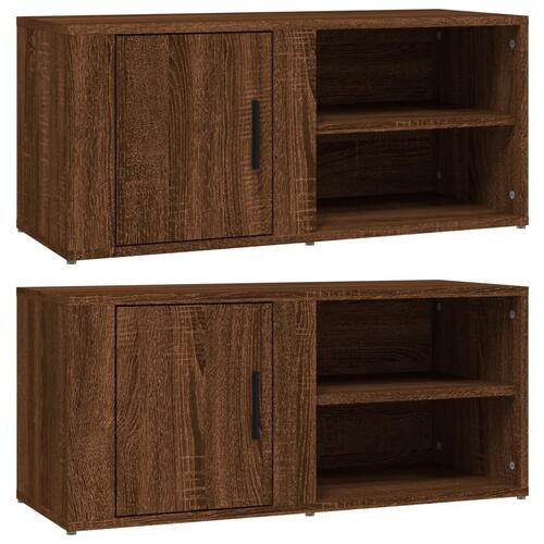 Tv-skabe 2 stk. 80x31,5x36 cm konstrueret træ brun egetræsfarve