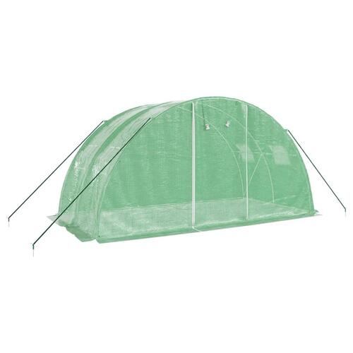 Drivhus med stålstel 8 m² 4x2x2 m grøn