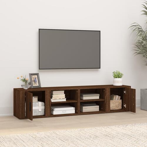 Tv-skabe 2 stk. 80x31,5x36 cm konstrueret træ brun egetræsfarve