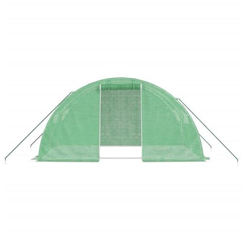 Drivhus med stålstel 8 m² 4x2x2 m grøn