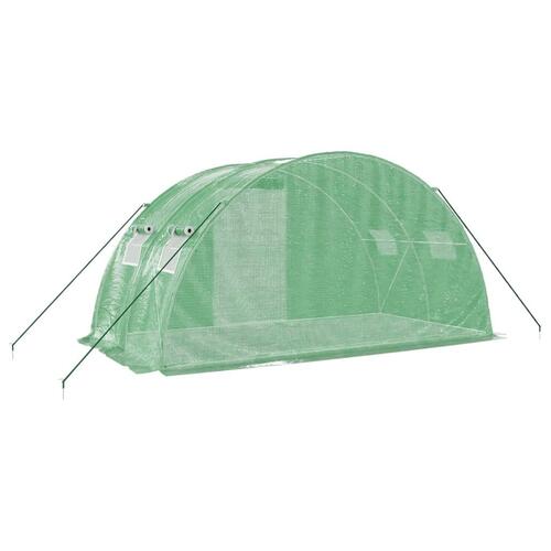 Drivhus med stålstel 8 m² 4x2x2 m grøn
