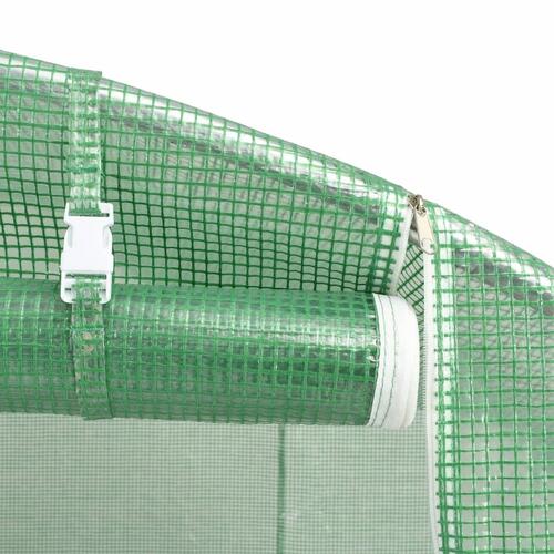 Drivhus med stålstel 8 m² 4x2x2 m grøn