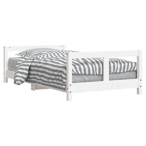 Sengeramme til juniorseng 80x160 cm massivt fyrretræ hvid