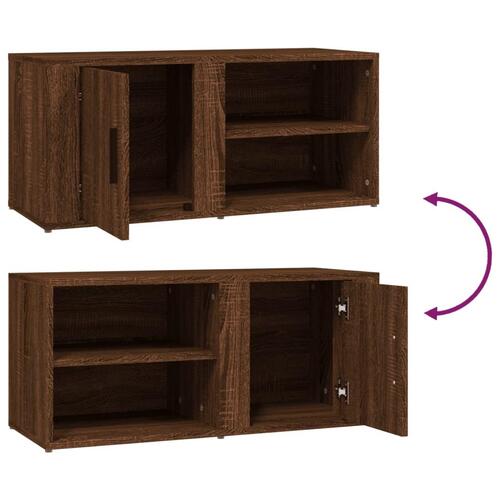 Tv-skabe 2 stk. 80x31,5x36 cm konstrueret træ brun egetræsfarve