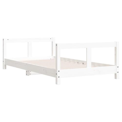 Sengeramme til juniorseng 80x160 cm massivt fyrretræ hvid