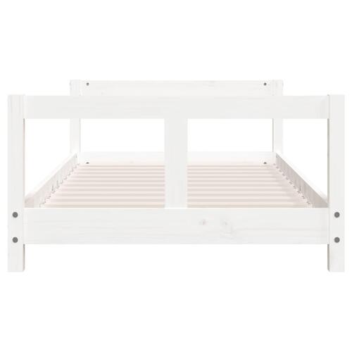Sengeramme til juniorseng 80x160 cm massivt fyrretræ hvid