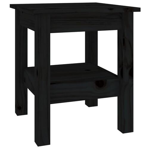 Sofabord 35x35x40 cm massivt fyrretræ sort