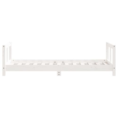 Sengeramme til juniorseng 80x160 cm massivt fyrretræ hvid