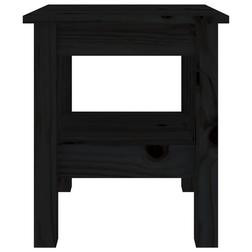 Sofabord 35x35x40 cm massivt fyrretræ sort