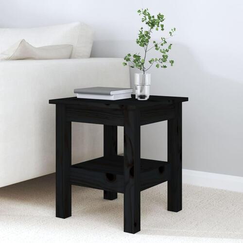 Sofabord 35x35x40 cm massivt fyrretræ sort