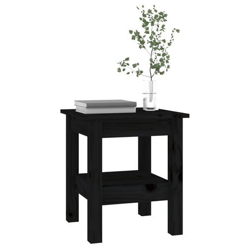 Sofabord 35x35x40 cm massivt fyrretræ sort