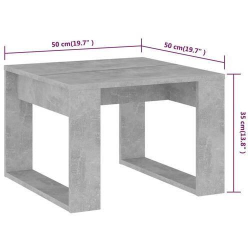 Sidebord 50x50x35 cm spånplade betongrå