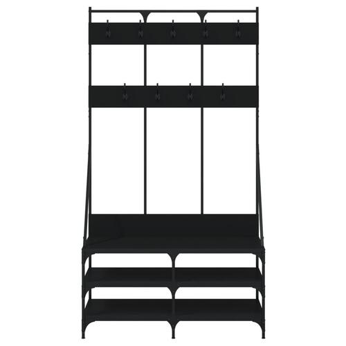 Tøjstativ med skoopbevaring 100x40x184 cm sort