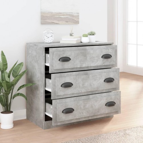 Skænk med 3 skuffer 70 x 35,5 x 67,5 cm - betongrå