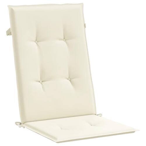 Stolehynder m. høj ryg 2 stk. 120x50x3 cm stof cremefarvet