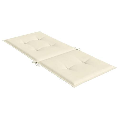 Stolehynder m. høj ryg 2 stk. 120x50x3 cm stof cremefarvet