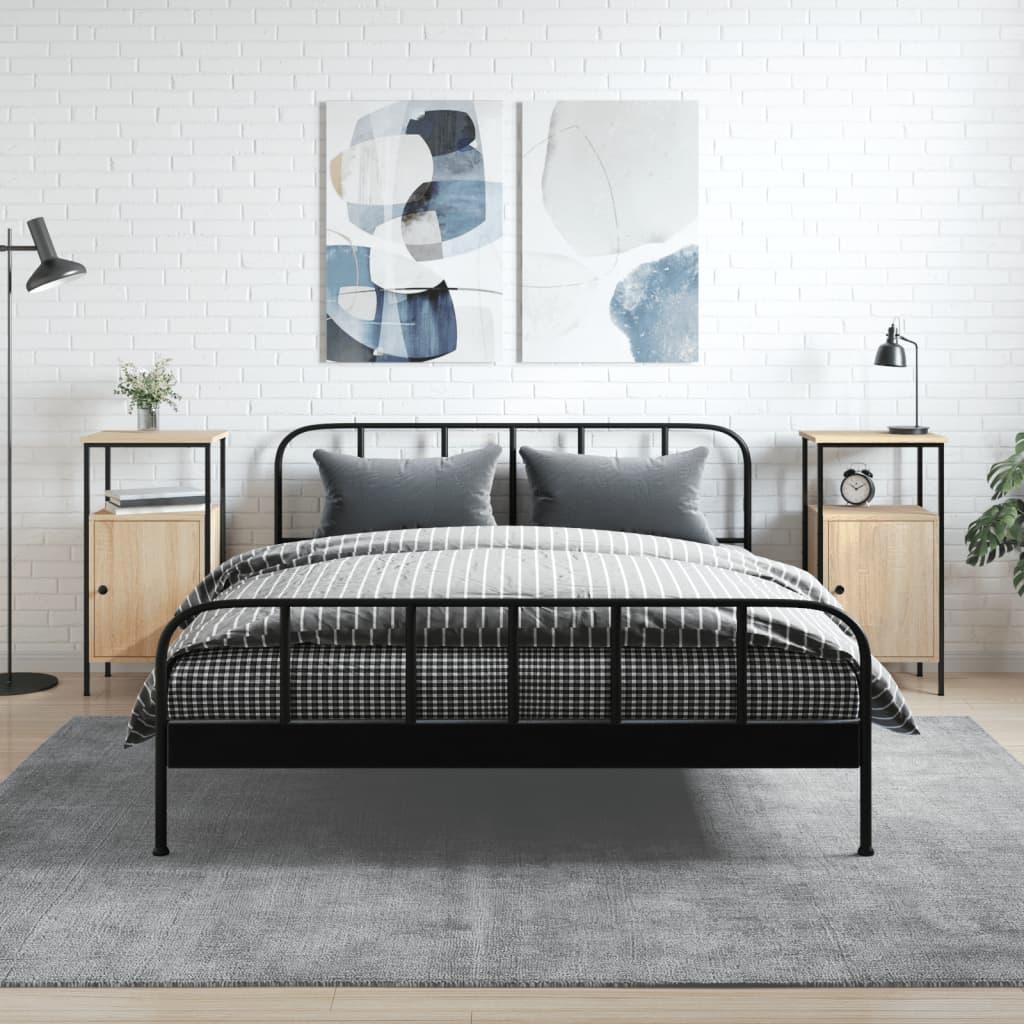 Sengeborde 2 stk. 41x31x80 cm konstrueret træ sonoma-eg