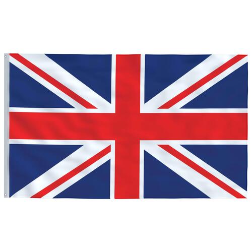 Storbritannien flag og flagstang 5,55 m aluminium