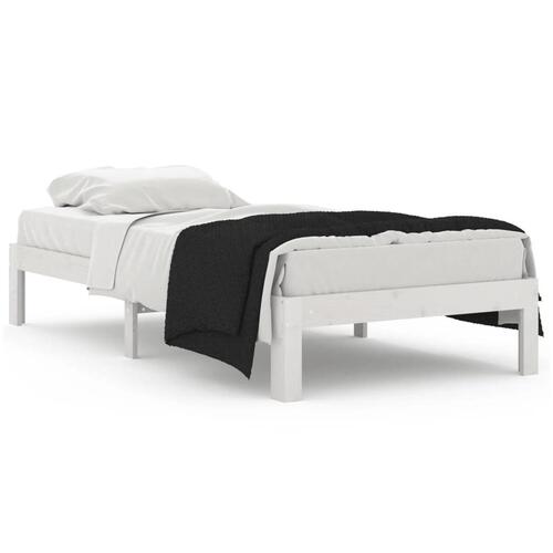 Sengeramme 90x190 cm Single massivt træ hvid