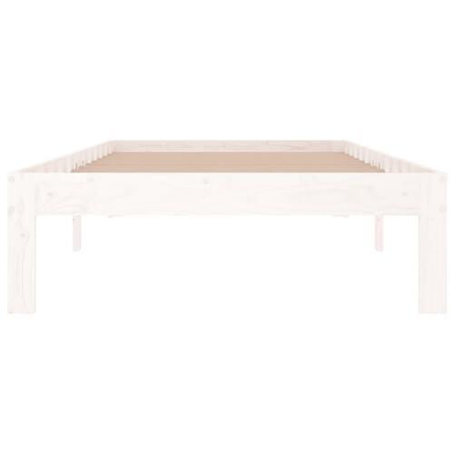 Sengeramme 90x190 cm Single massivt træ hvid