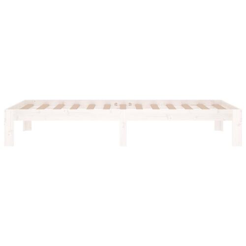 Sengeramme 90x190 cm Single massivt træ hvid