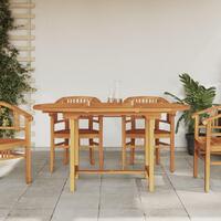 Havebord med udtræk 110-160x80x75 cm massivt teaktræ