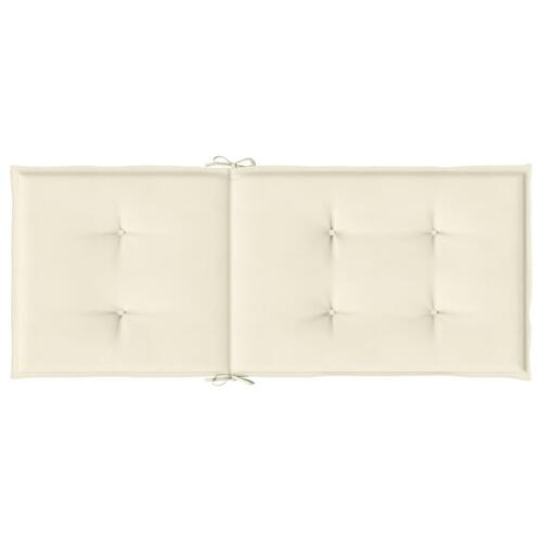 Stolehynder m. høj ryg 4 stk. 120x50x3 cm stof cremefarvet