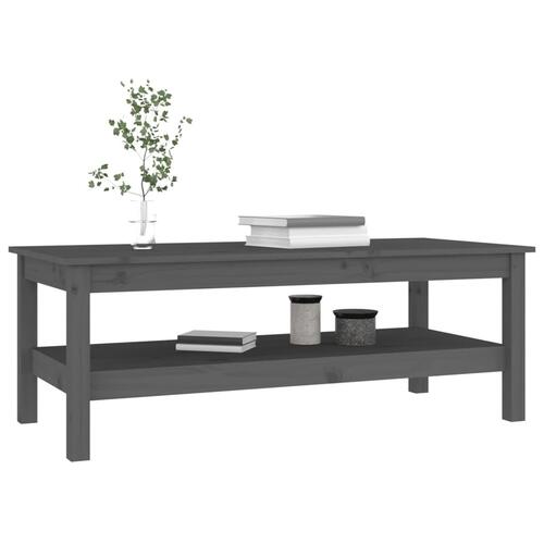 Sofabord 110x50x40 cm massivt fyrretræ grå