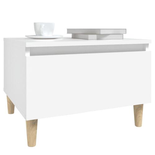 Sidebord 50x46x35 cm konstrueret træ hvid