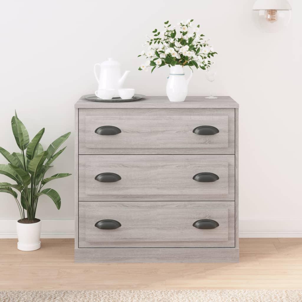 Skænk 70x35,5x67,5 cm konstrueret træ grå sonoma-eg billede