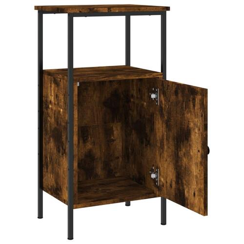 Sengeborde 2 stk. 41x31x80 cm konstrueret træ røget egetræ