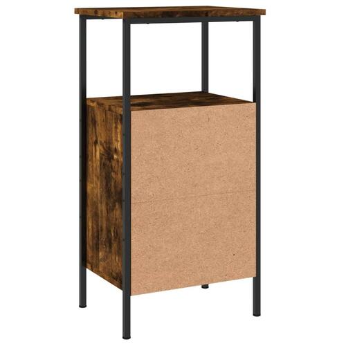 Sengeborde 2 stk. 41x31x80 cm konstrueret træ røget egetræ
