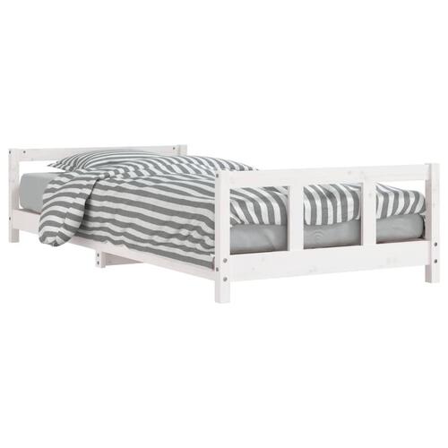 Sengeramme til juniorseng 90x190 cm massivt fyrretræ hvid