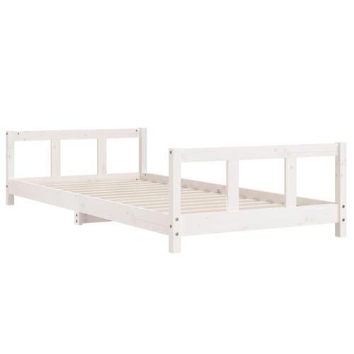 Sengeramme til juniorseng 90x190 cm massivt fyrretræ hvid