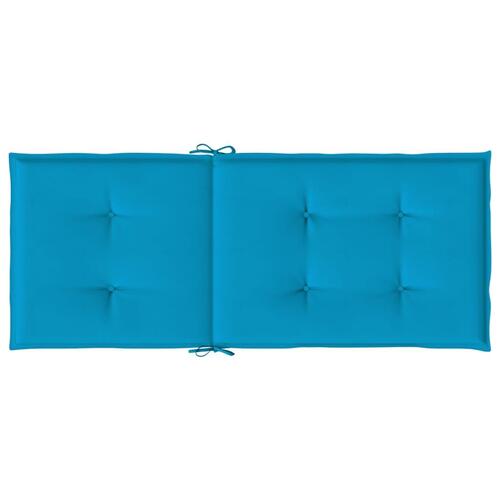 Stolehynder m. høj ryg 2 stk. 120x50x3 cm stof blå