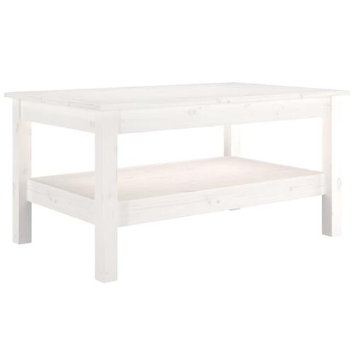 Sofabord 80x50x40 cm massivt fyrretræ hvid