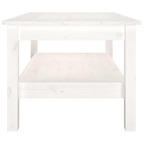 Sofabord 80x50x40 cm massivt fyrretræ hvid