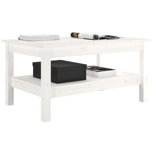 Sofabord 80x50x40 cm massivt fyrretræ hvid