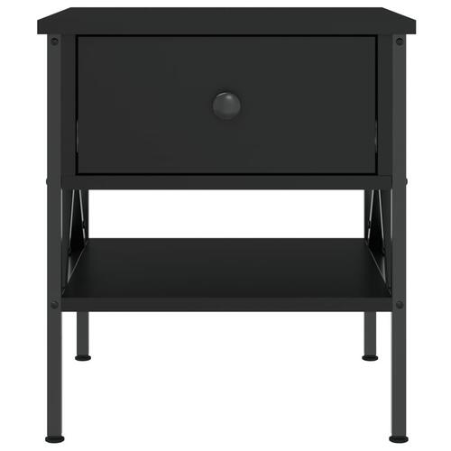 Sengeborde 2 stk. 40x42x45 cm konstrueret træ sort